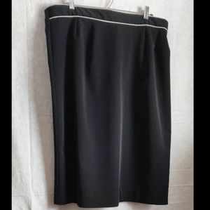 🗺️ Career Plus Size Skirt Waistband White Trim